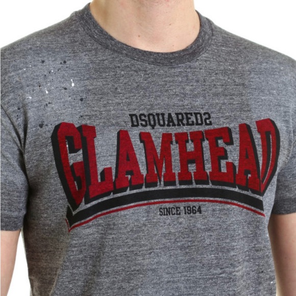 Dsqured2 Glamhead melange cotton stained Tee Sz L - Picture 3 of 7